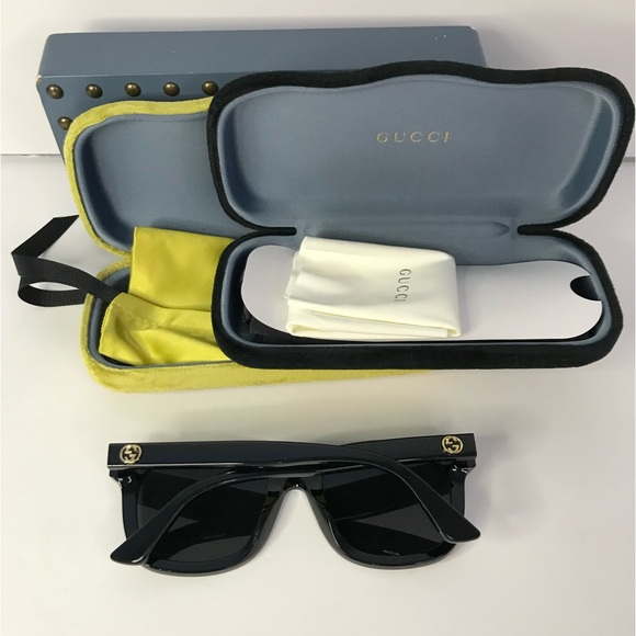 Gucci unisex Urban GG0326S GG/0326/S 001 Black Fashion Square Sunglasses 52mm - Picture 12 of 15
